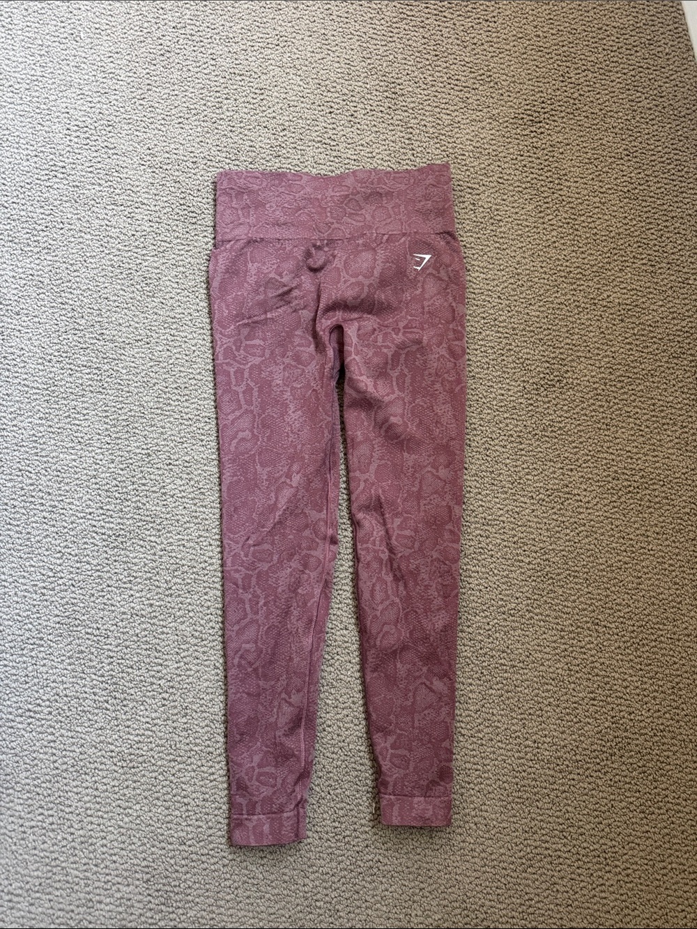 Gymshark Mauve Snake-Print High-Waist Leggings